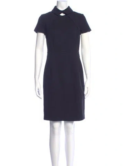 Pre-owned Per Se Mock Neck Knee-length Dress In Blue