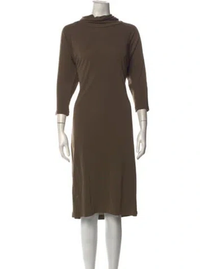 Pre-owned Per Se Mock Neck Knee-length Dress In Neutrals