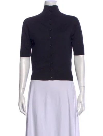 Pre-owned Per Se Mock Neck Sweater In Black