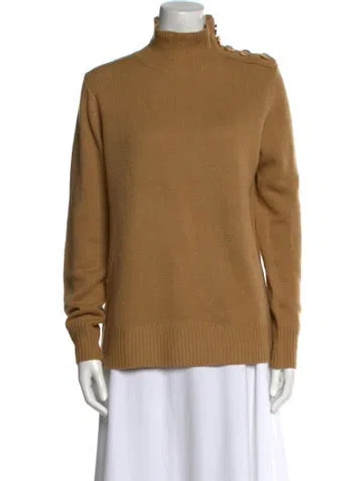 Pre-owned Per Se Mock Neck Sweater In Brown