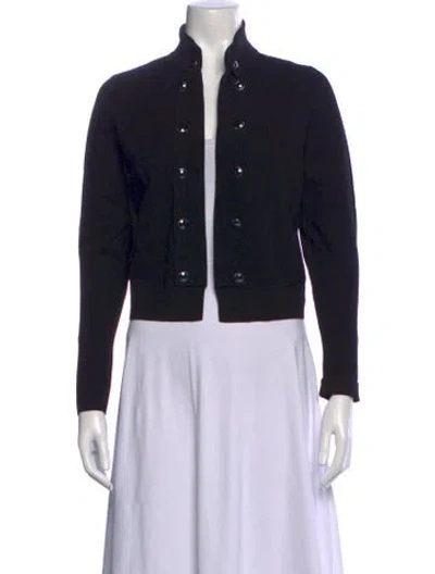 Pre-owned Per Se Open Front Sweater In Black
