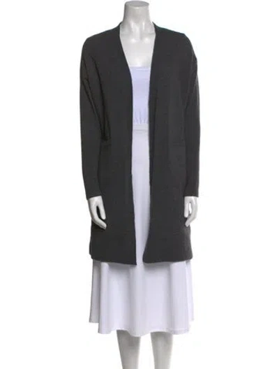 Pre-owned Per Se Open Front Sweater In Gray