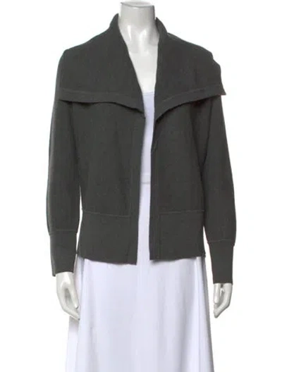 Pre-owned Per Se Open Front Sweater In Grey