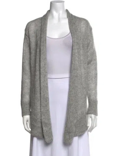 Pre-owned Per Se Open Front Sweater In Grey