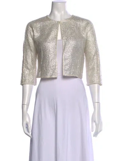 Pre-owned Per Se Open Front Sweater In Neutral