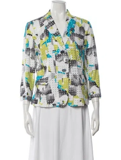 Pre-owned Per Se Patterned Blazer In Neutral