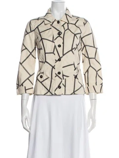Pre-owned Per Se Patterned Jacket In Neutral