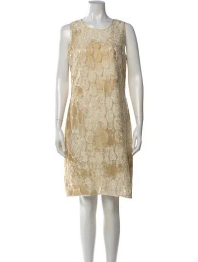 Pre-owned Per Se Patterned Knee-length Dress In Neutral