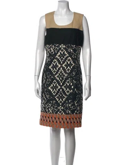 Pre-owned Per Se Patterned Knee-length Dress In Neutrals