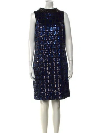 Pre-owned Per Se Patterned Mini Dress In Multi