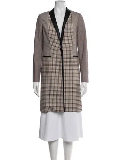 Pre-owned Per Se Plaid Print Coat In Multicolor