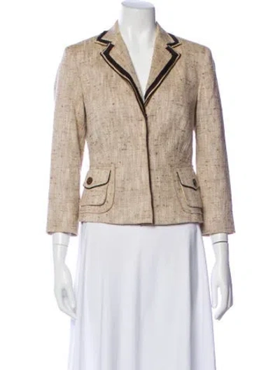 Pre-owned Per Se Printed Blazer In Neutral