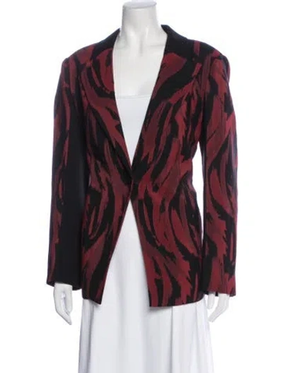 Pre-owned Per Se Printed Blazer In Red