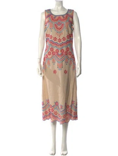 Pre-owned Per Se Printed Long Dress In Multi