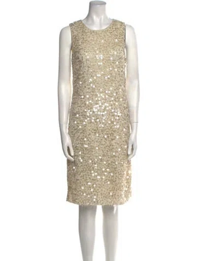 Pre-owned Per Se Scoop Neck Knee-length Dress In Neutral