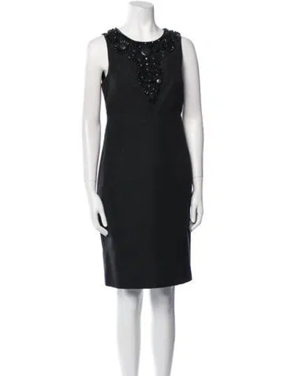 Pre-owned Per Se Scoop Neck Mini Dress In Black