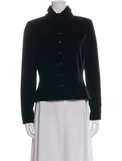 Pre-owned Per Se Silk Jacket In Black