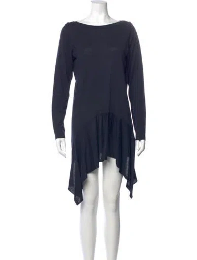 Pre-owned Per Se Silk Knee-length Dress In Blue