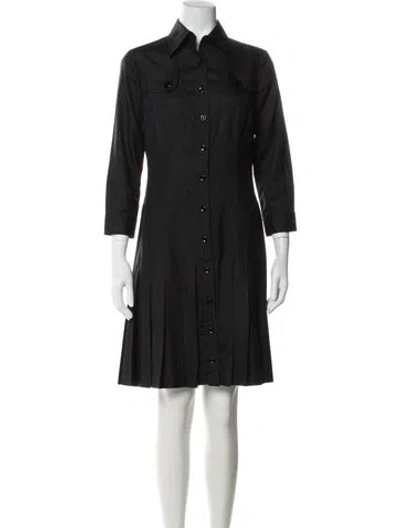 Pre-owned Per Se Silk Knee-length Dress In Gray