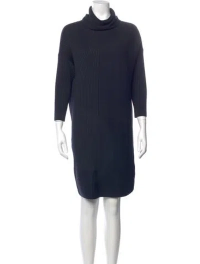 Pre-owned Per Se Silk Mini Dress In Blue