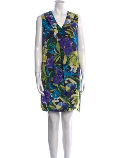 Pre-owned Per Se Silk Mini Dress In Multi