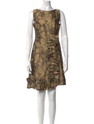 Pre-owned Per Se Silk Mini Dress In Neutrals