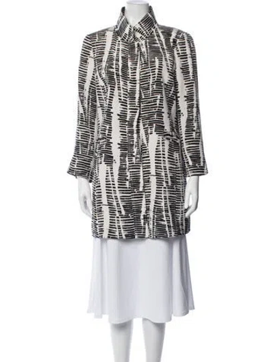 Pre-owned Per Se Silk Patterned Coat In Multicolor