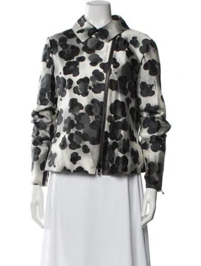 Pre-owned Per Se Silk Printed Blazer In Multi