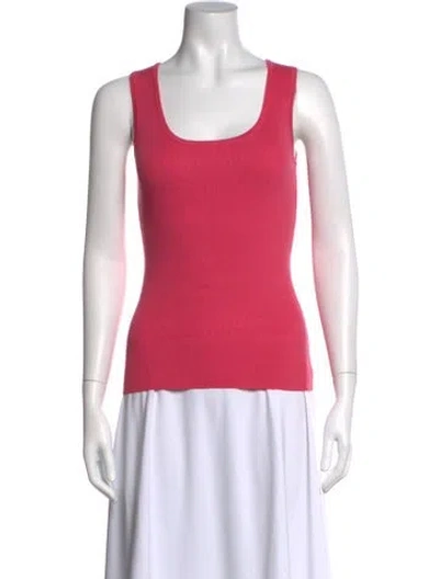 Pre-owned Per Se Silk Scoop Neck Sweater In Pink