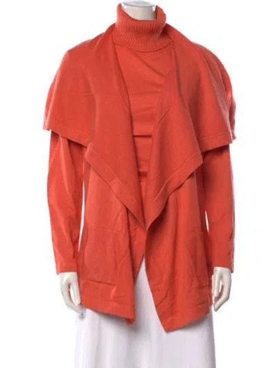 Pre-owned Per Se Silk Turtleneck Sweater In Orange