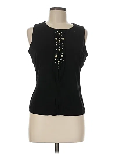 Pre-owned Per Se Sleeveless Blouse In Black