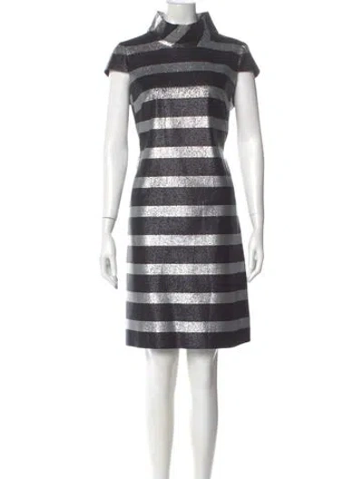Pre-owned Per Se Striped Long Dress In Multi