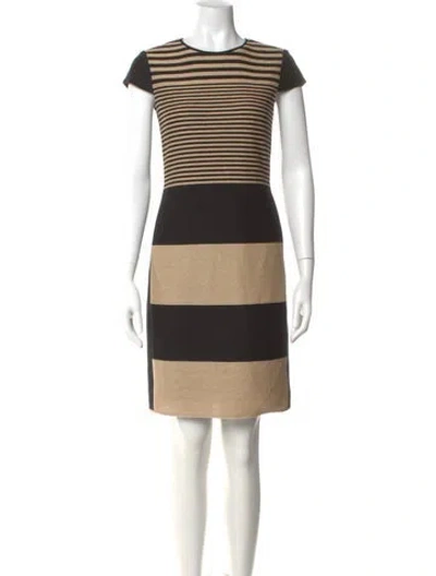 Pre-owned Per Se Striped Mini Dress In Neutral