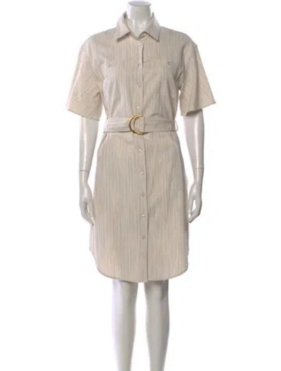 Pre-owned Per Se Striped Mini Dress In Neutral