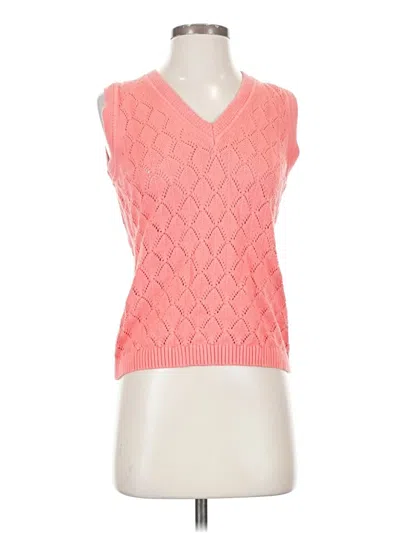 Pre-owned Per Se Sweater Vest In Pink