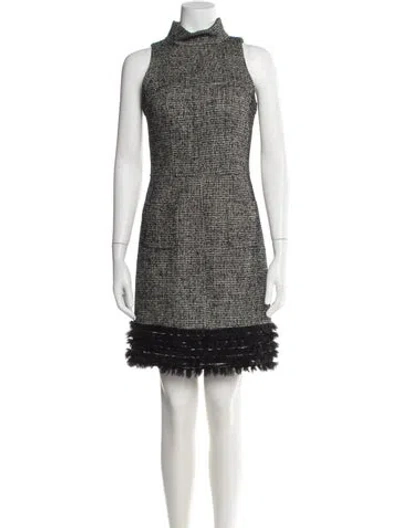 Pre-owned Per Se Turtleneck Mini Dress In Black