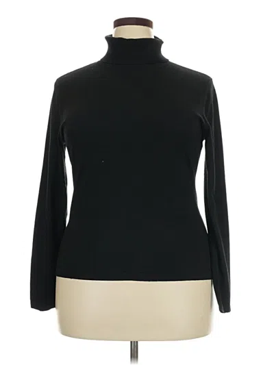 Pre-owned Per Se Turtleneck Sweater In Black