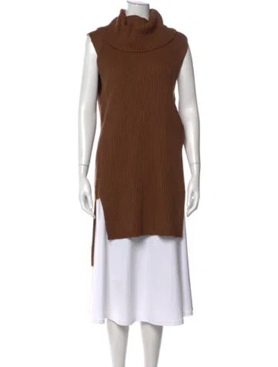 Pre-owned Per Se Turtleneck Sweater In Brown
