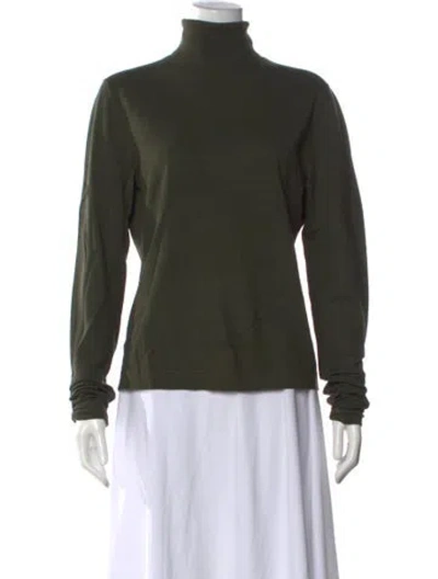Pre-owned Per Se Turtleneck Sweater In Green