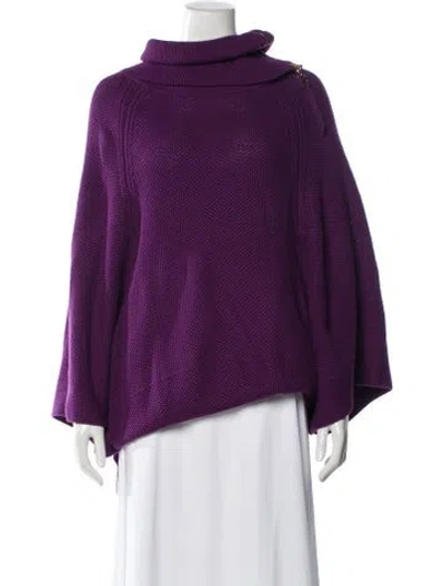 Pre-owned Per Se Turtleneck Sweater In Purple
