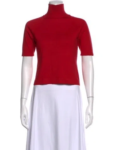 Pre-owned Per Se Turtleneck Sweater In Red