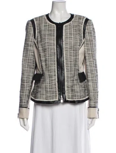 Pre-owned Per Se Tweed Pattern Jacket In Neutral