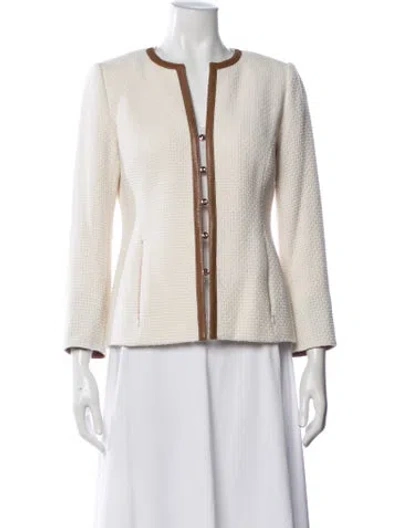 Pre-owned Per Se Tweed Pattern Jacket In Neutrals
