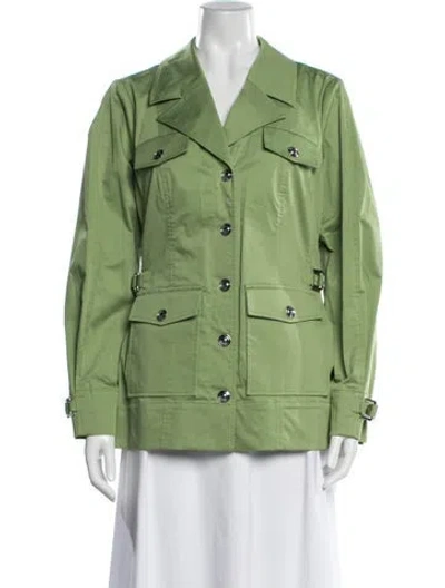 Pre-owned Per Se Utility Jacket In Green