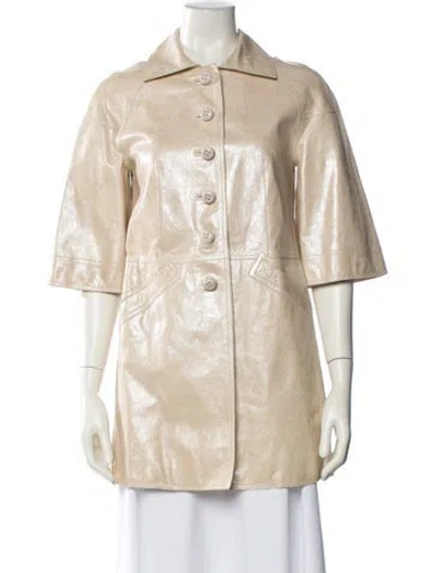 Pre-owned Per Se Vintage Leather Evening Jacket