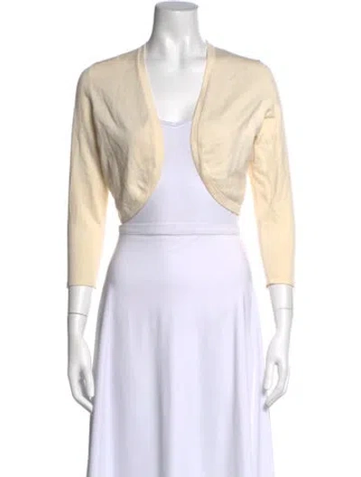 Pre-owned Per Se V-neck Sweater In Neutral