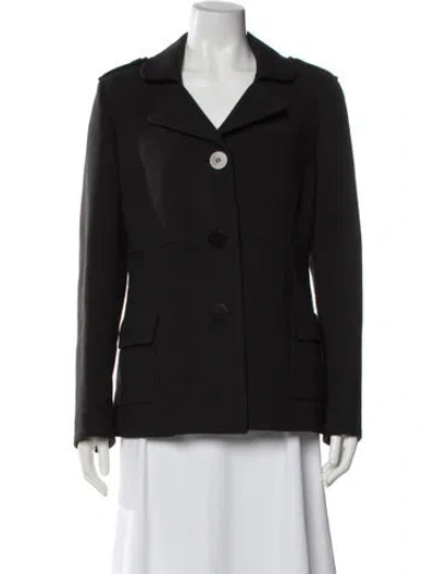 Pre-owned Per Se Wool Blazer In Black