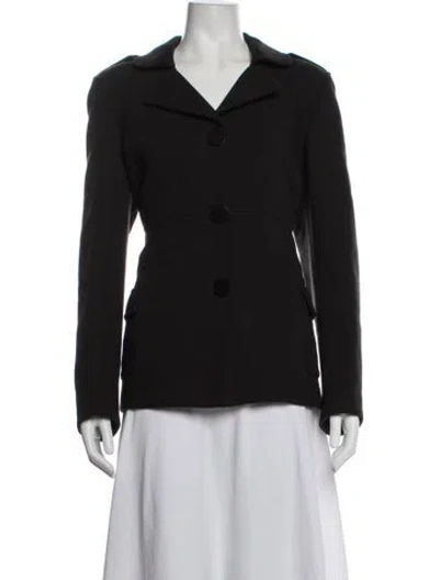 Pre-owned Per Se Wool Blazer In Black