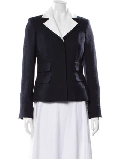 Pre-owned Per Se Wool Blazer In Blue