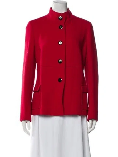 Pre-owned Per Se Wool Blazer In Red